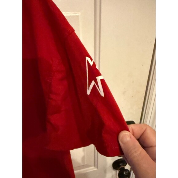 BLEEKER & MERCER MENS HEAVYWEIGHT RED TSHIRT GRAFFITI DESIGN USED - Picture 10 of 12